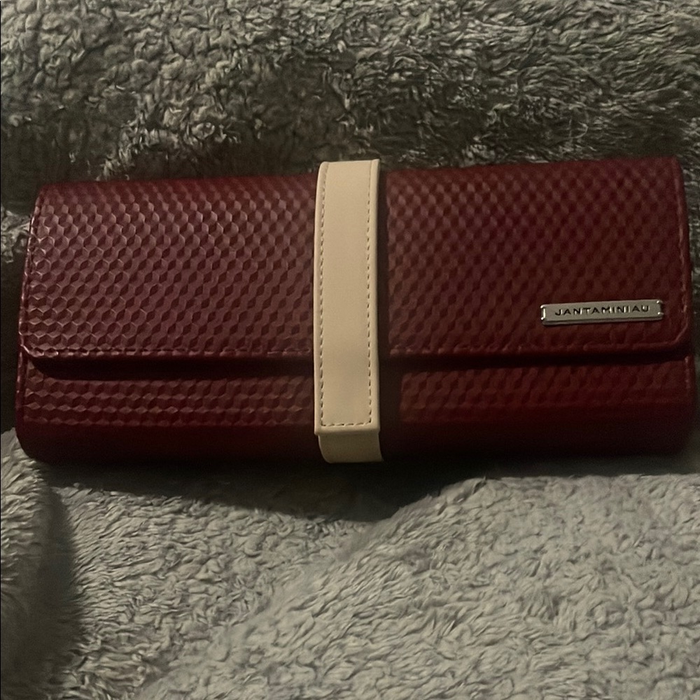 Red and Cream Women's Clutch